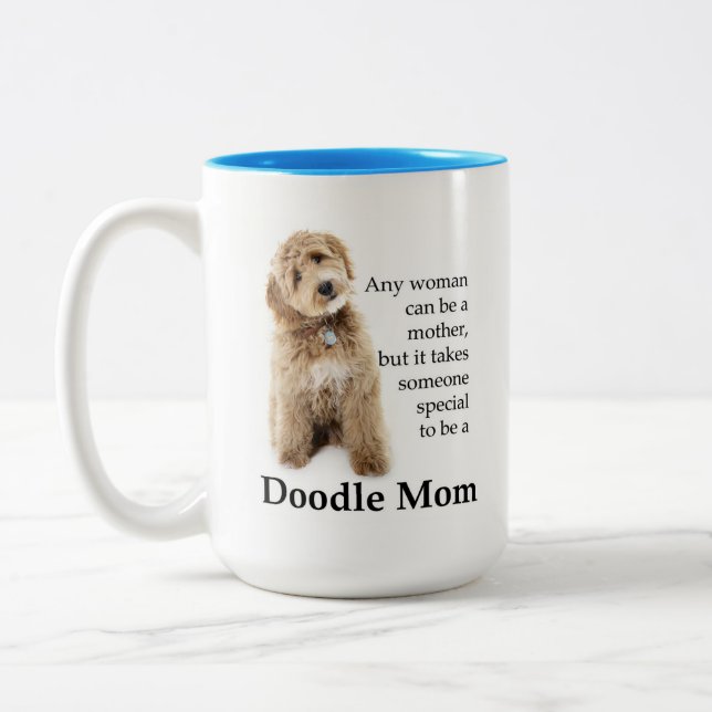 Tasse 2 Couleurs Doodle Chien Maman (Gauche)
