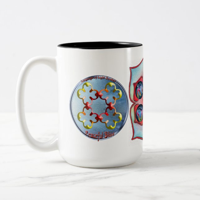 Tasse 2 Couleurs Doodling sur le symbole des Bliss pacifiques (Gauche)