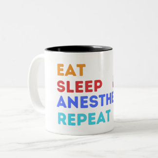 Tasse 2 Couleurs DORMIR ANESTHÉSIE RÉPÉTER - ANESTHÉSIE Deux TONS