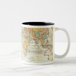 Tasse 2 Couleurs Double carte du monde d'hémisphère