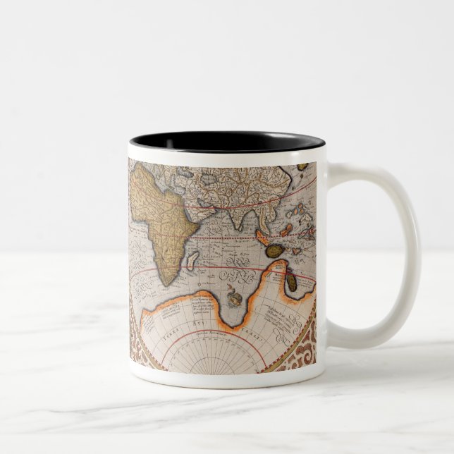 Tasse 2 Couleurs Double carte du monde d'hémisphère, 1587 (Droit)