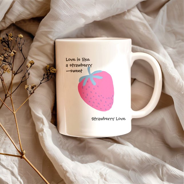 Tasse 2 Couleurs Douce Amour de Fraise – Saint-Valentin  (Créateur téléchargé)