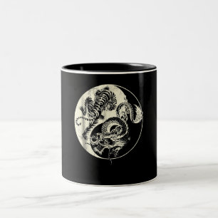 Tasse 2 Couleurs Dragon Avec Tigre Tattoo YIN Et Yang Beast Combat