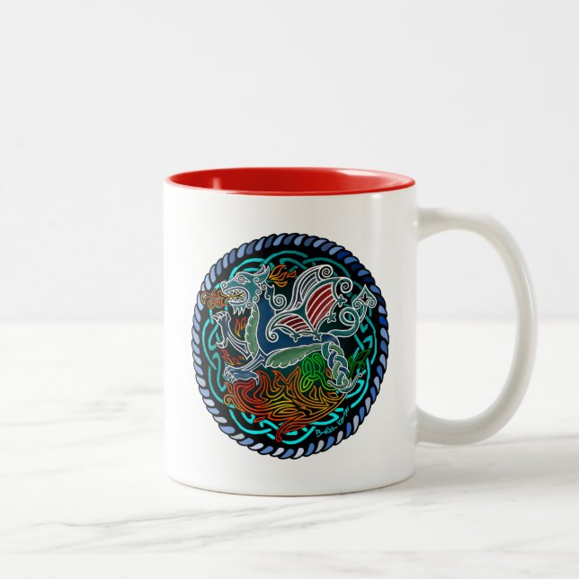 Tasse 2 Couleurs Dragon celtique (Droit)