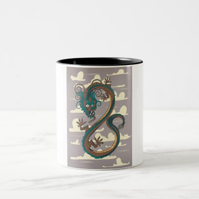 Tasse 2 Couleurs Dragon Chinois (Centre)