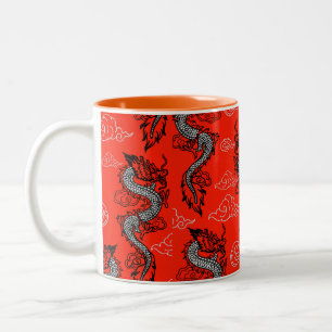 Tasse 2 Couleurs Dragon Chinois Traditionnel – Art Fantastique Orie