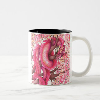 Tasse 2 Couleurs Dragon de fleurs roses