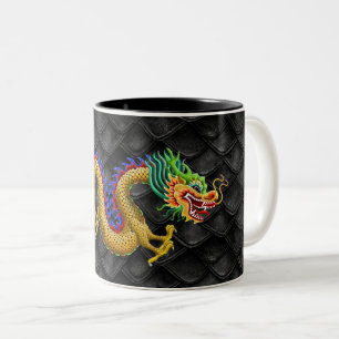 Tasse 2 Couleurs Dragon d'or sur les échelles foncées