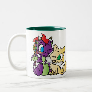 Tasse 2 Couleurs Dragon et loup de bébé