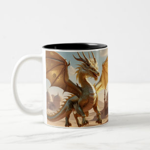 Tasse 2 Couleurs Dragon mystique dans le désert - Conception de la