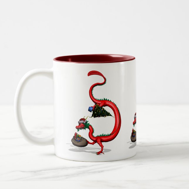 Tasse 2 Couleurs Dragon rouge-est (Gauche)