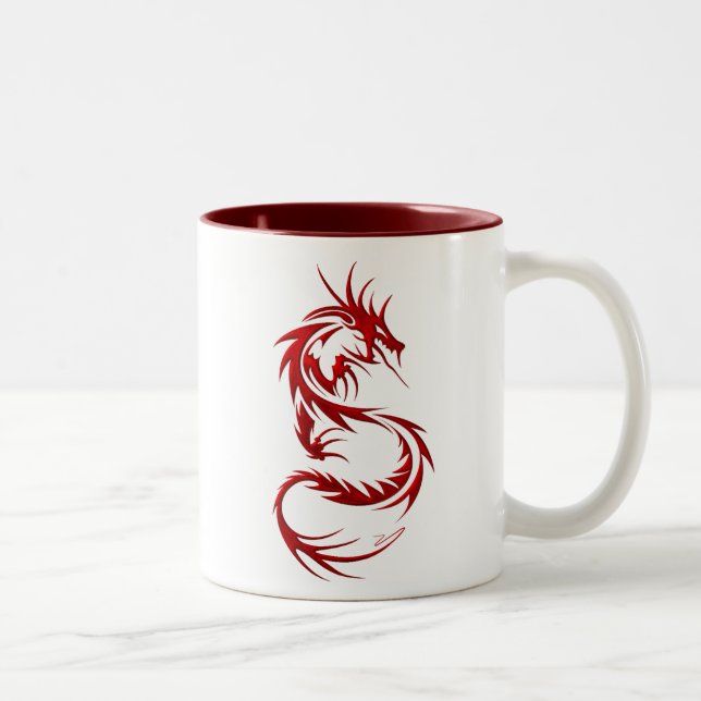 Tasse 2 Couleurs Dragon tribal (Droit)