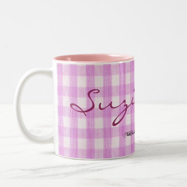 Tasse 2 Couleurs Dragon volée sur En vichy rose (Gauche)