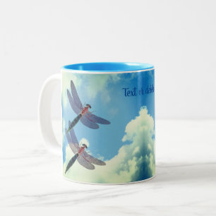 Tasse 2 Couleurs Dragonflies Ciel bleu Nature personnalisée