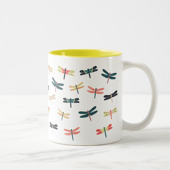 Tasse 2 Couleurs Dragonflies par Origami Prints (Droit)