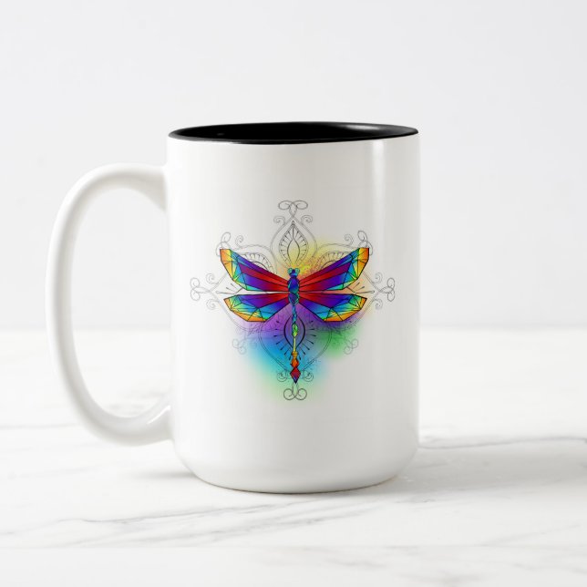 Tasse 2 Couleurs Dragonfly en arc-en-ciel (Gauche)