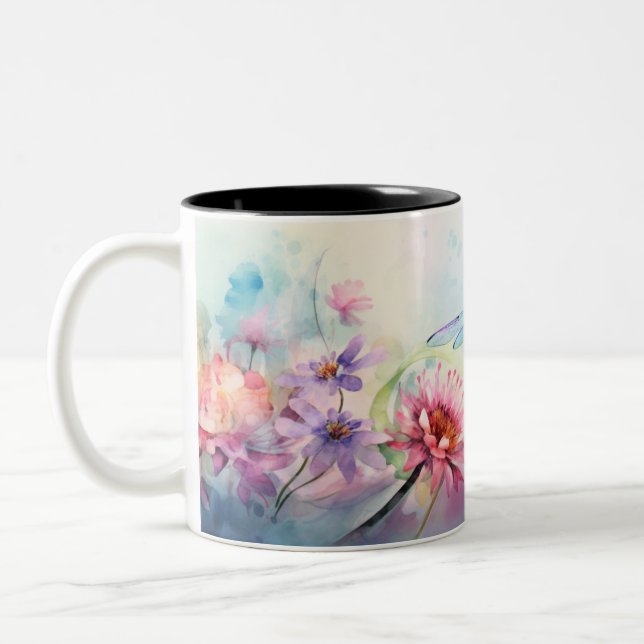 Tasse 2 Couleurs Dragonfly in Flower (Gauche)