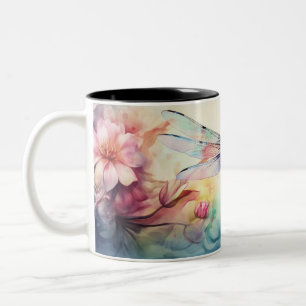 Tasse 2 Couleurs Dragonfly in Flower
