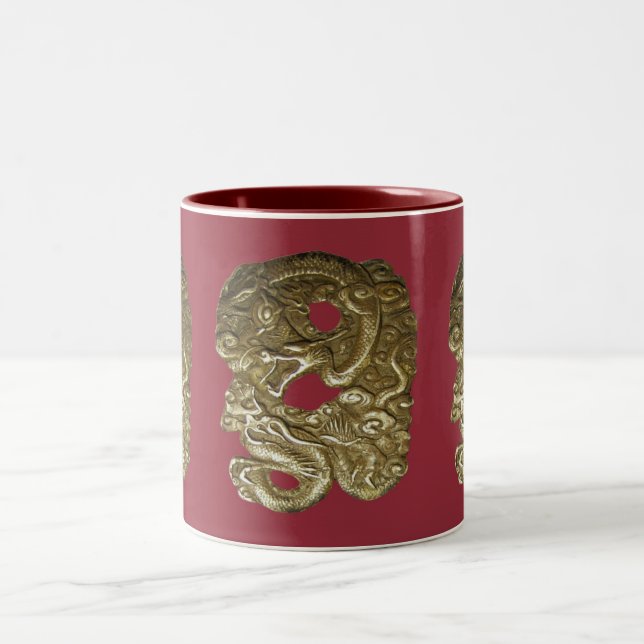 Tasse 2 Couleurs Dragons chinois rouges (Centre)