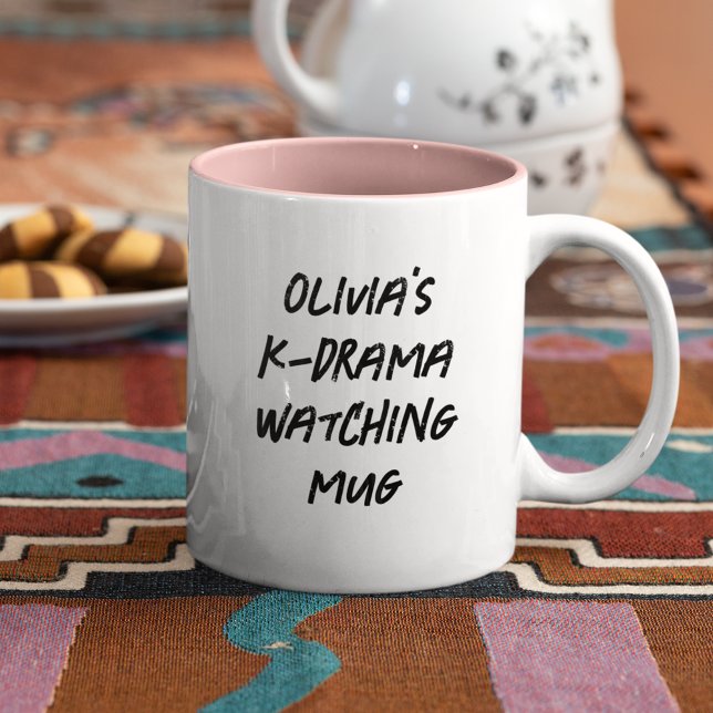 Tasse 2 Couleurs Drame coréen moderne Personnalisé Kdrama Watching (Créateur téléchargé)
