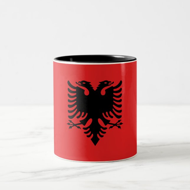 Tasse 2 Couleurs Drapeau albanais patriotique (Centre)