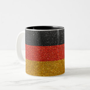 Tasse 2 Couleurs Drapeau allemand Allemagne Parties scintillant Acc
