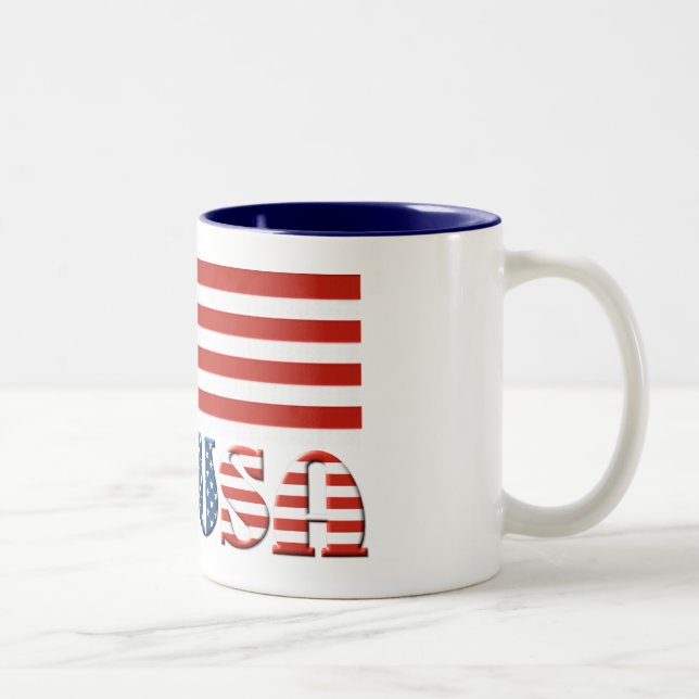 Tasse 2 Couleurs Drapeau américain (Droit)