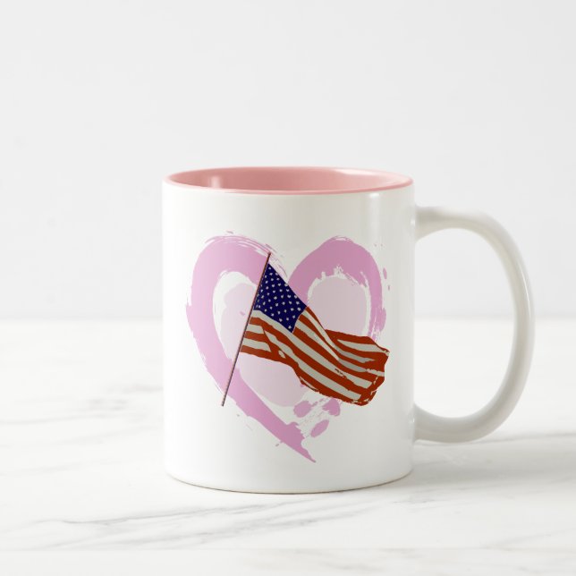 Tasse 2 Couleurs Drapeau américain (Droit)