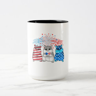 Tasse 2 Couleurs Drapeau américain 4 juillet Joyeux Cochon De Guiné