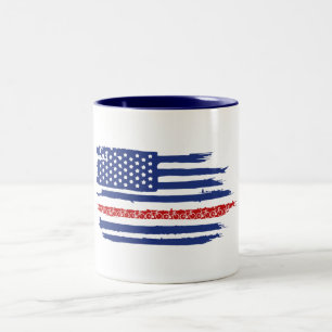 Tasse 2 Couleurs Drapeau américain à vélo