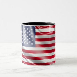 Tasse 2 Couleurs drapeau américain des étoiles et rayures