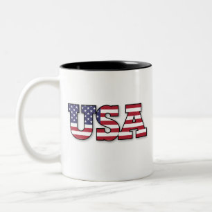 Tasse 2 Couleurs Drapeau américain design patriotique