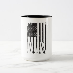 Tasse 2 Couleurs Drapeau américain d'hygiéniste dentaire patriote