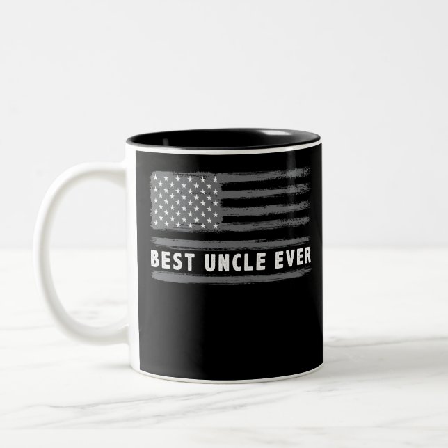 Tasse 2 Couleurs Drapeau américain du meilleur oncle (Gauche)