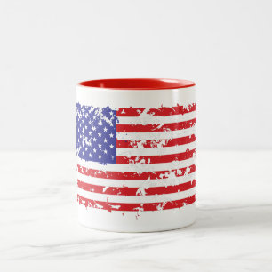 Tasse 2 Couleurs Drapeau américain en détresse