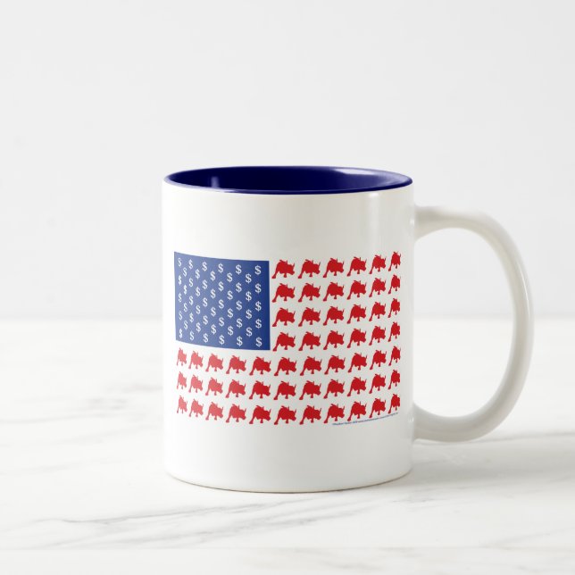 Tasse 2 Couleurs Drapeau américain patriotique de Wall Street (Droit)
