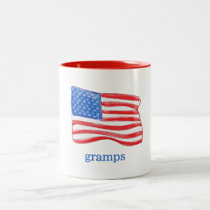 Tasse 2 Couleurs Drapeau américain patriotique personnalisé