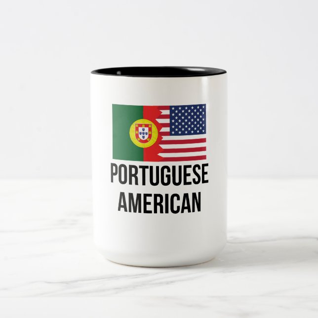 Tasse 2 Couleurs Drapeau américain portugais (Centre)