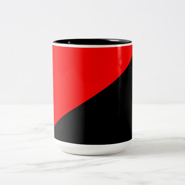 Tasse 2 Couleurs Drapeau anarchiste (Anarchisme) (Centre)