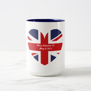 Tasse 2 Couleurs Drapeau anglais du roi Charles 111 Coronation