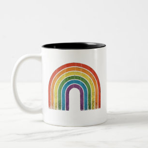 Tasse 2 Couleurs Drapeau arc-en-ciel LGBTQ Fierté gay LGBTQ Sensibi