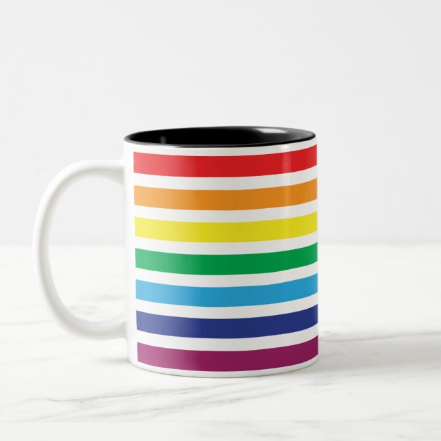 Tasse 2 Couleurs Drapeau arc-en-ciel rayé (Gauche)