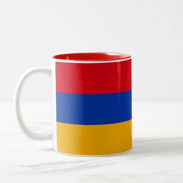 Tasse 2 Couleurs Drapeau arménien patriotique (Gauche)