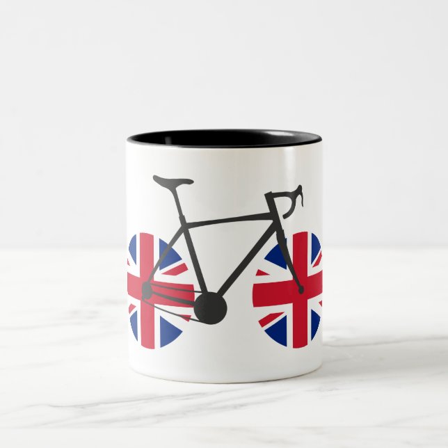Tasse 2 Couleurs Drapeau britannique à vélo (Centre)