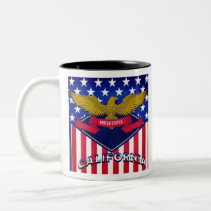 Tasse 2 Couleurs Drapeau California USA