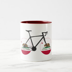 Tasse 2 Couleurs Drapeau californien à vélo