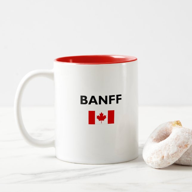 Tasse 2 Couleurs Drapeau canadien de Banff Couleur claire (Avec donut)