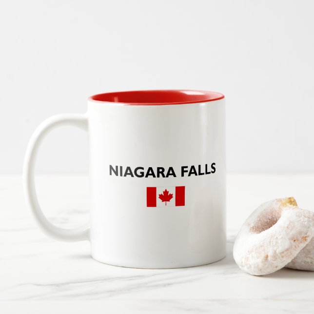 Tasse 2 Couleurs Drapeau canadien de Niagara Falls Canada Couleur c (Avec donut)
