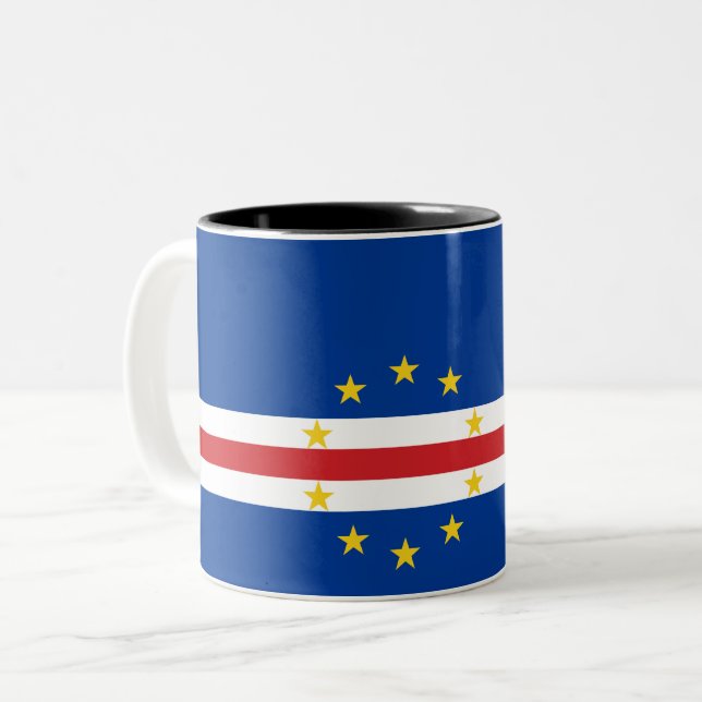 Tasse 2 Couleurs Drapeau cap-verdien (Cap-Vert) (Devant gauche)