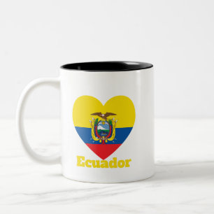 Tasse 2 Couleurs Drapeau cardiaque de l'Équateur